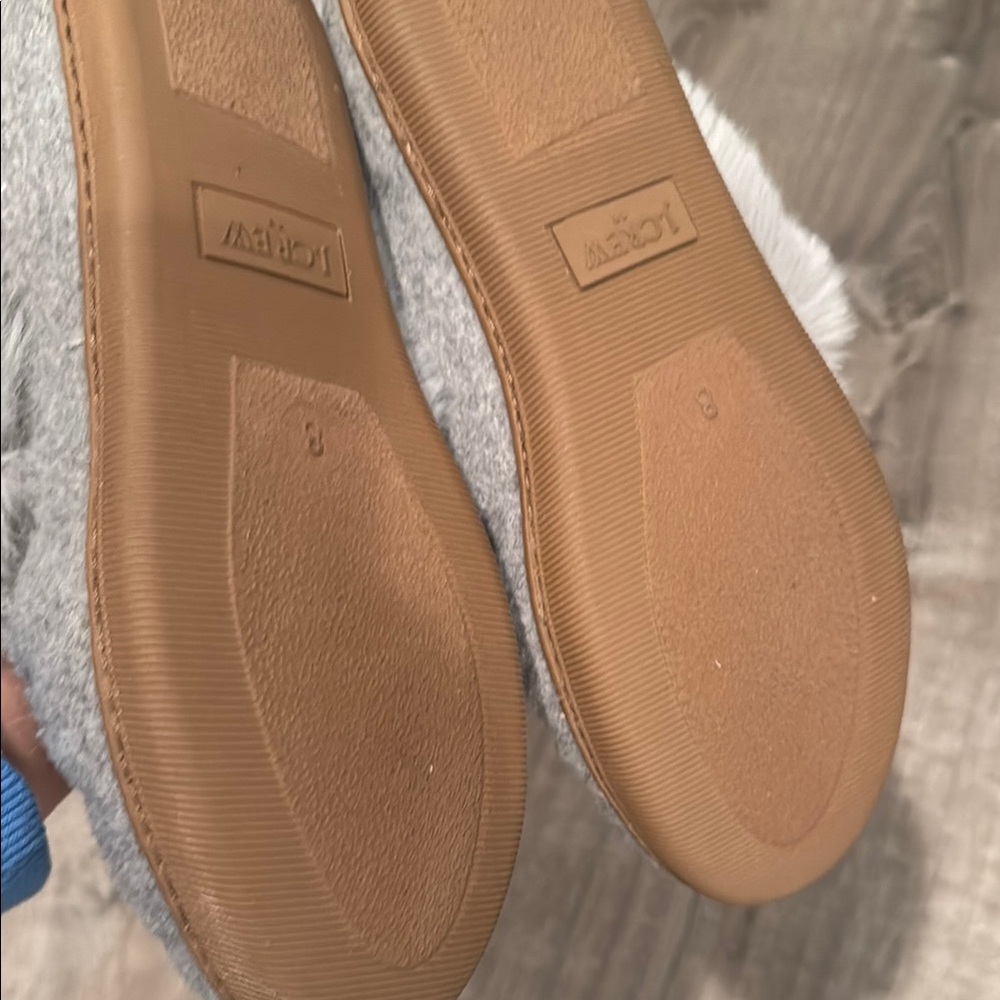 J. Crew Gray Slippers with Decorative Bow and Flexible Design - Picture 2 of 4